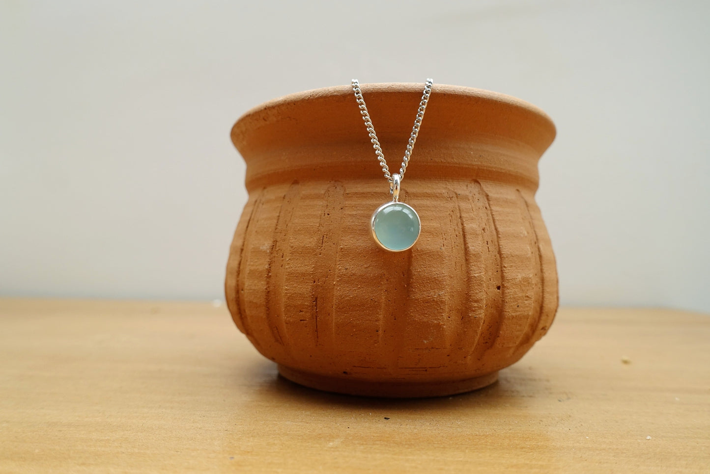Blue Chalcedony Gemstone Necklace