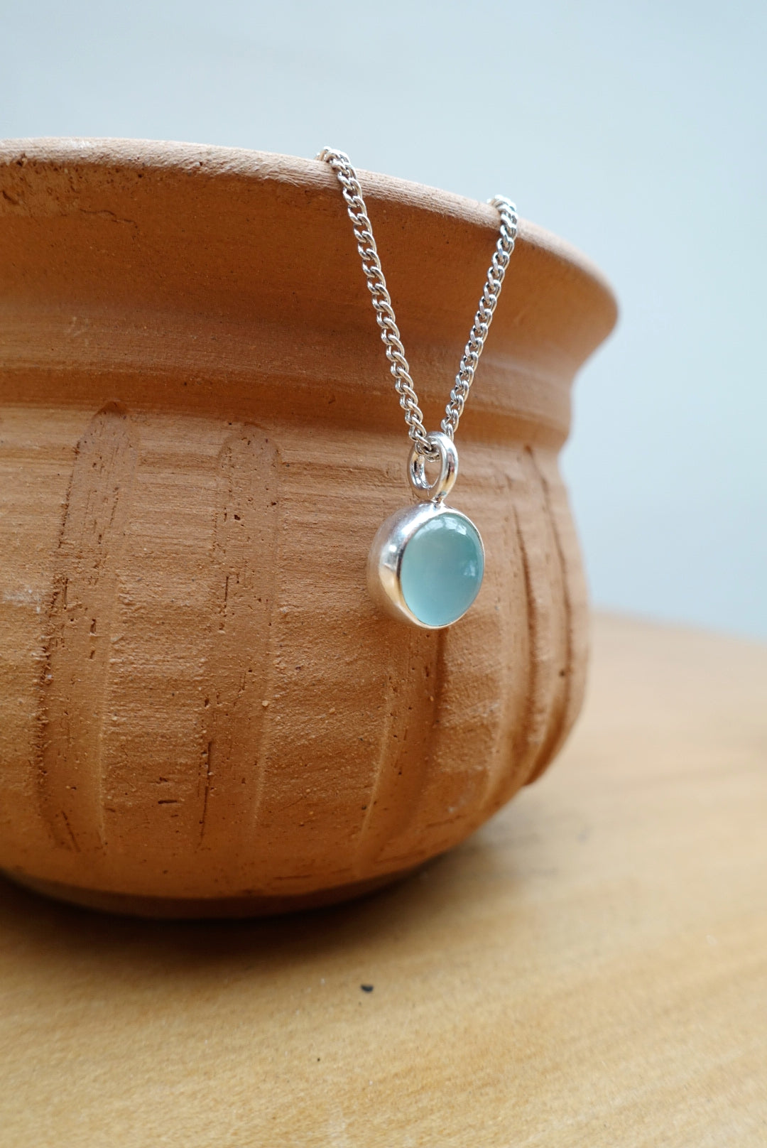 Blue Chalcedony Gemstone Necklace