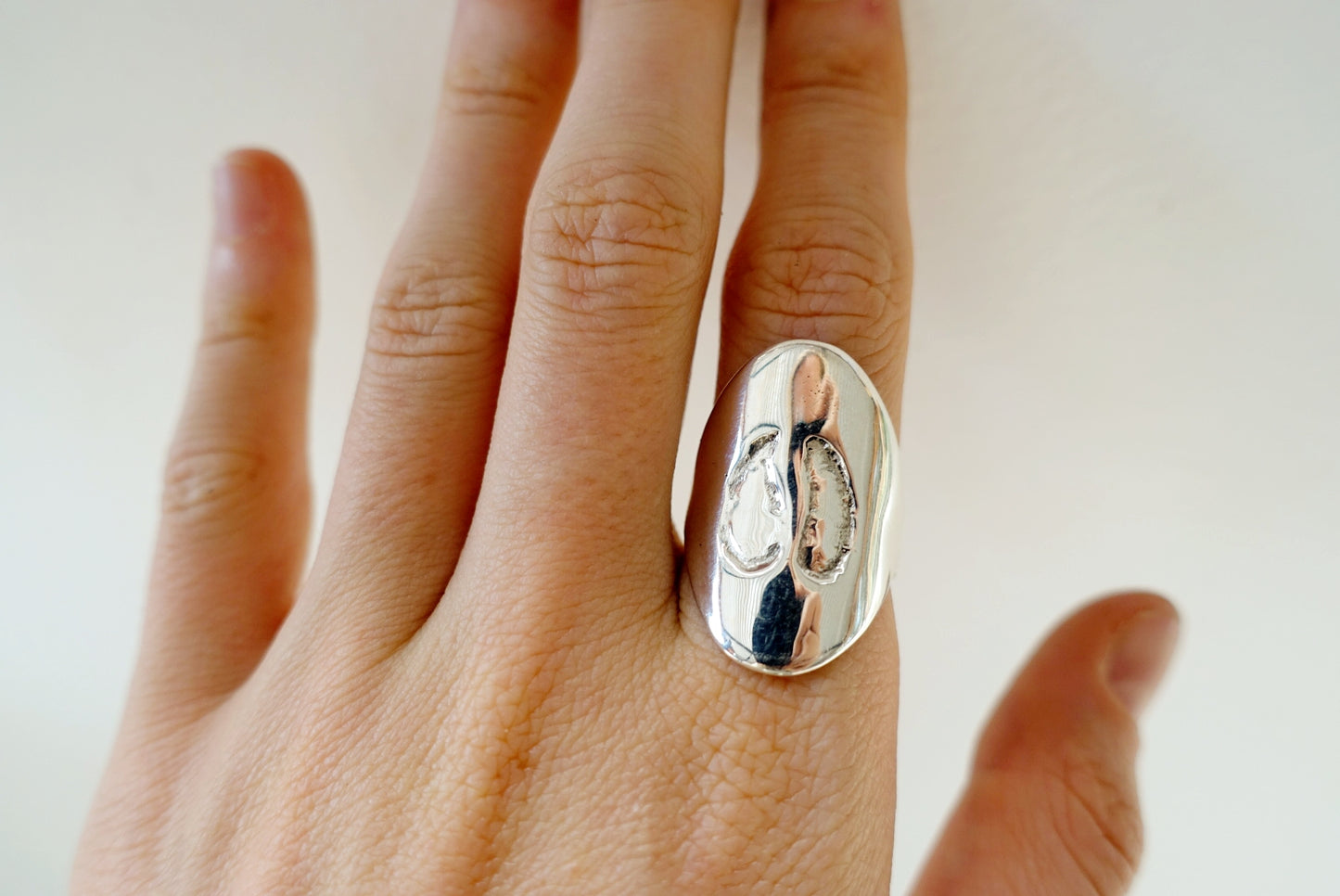 Buffalo Footprint Shield Ring (engraved)