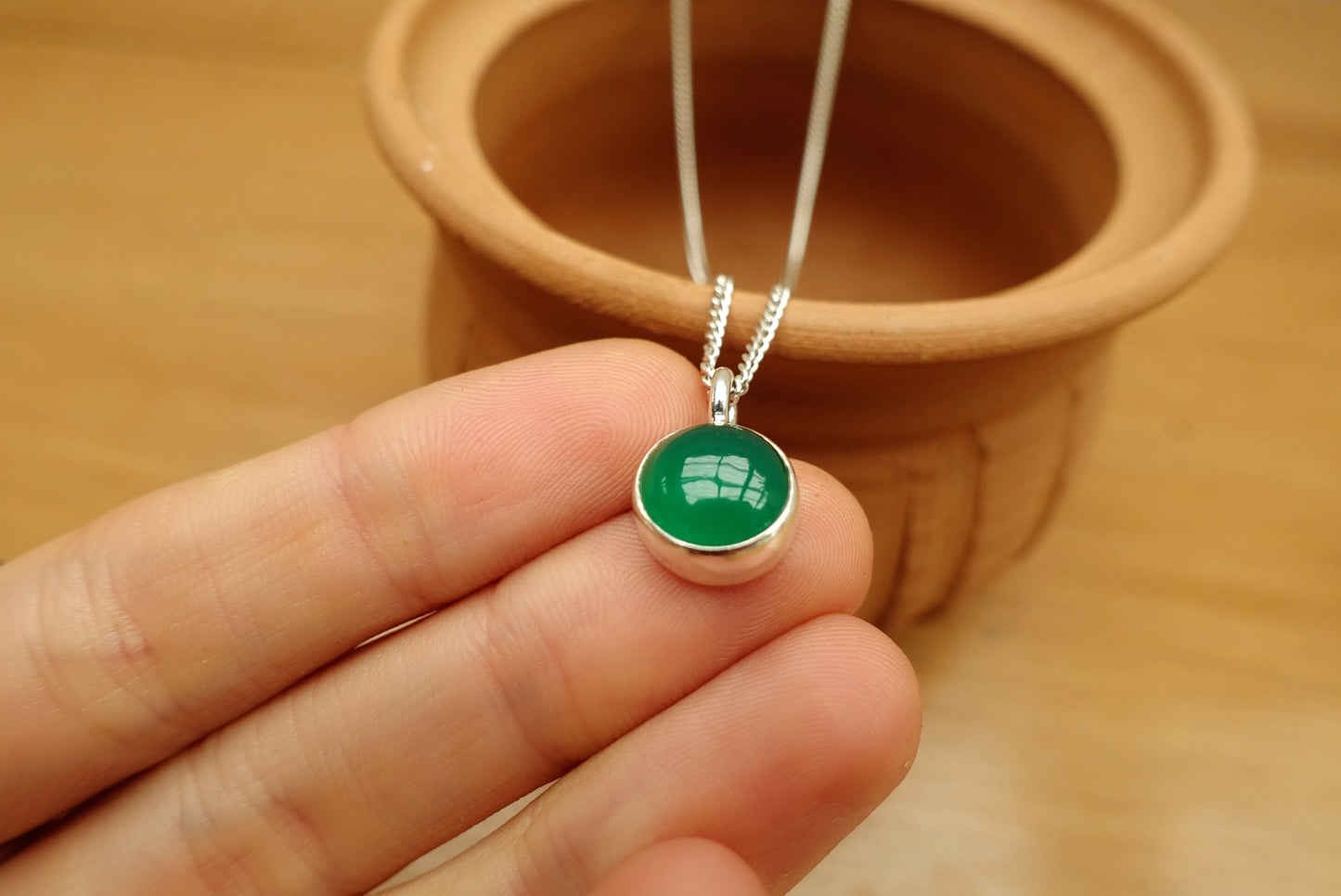 Green Agate Gemstone Necklace