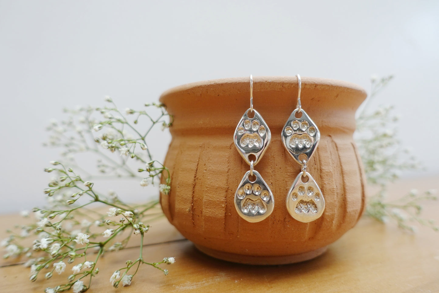 Simba Paw Double-Drop Earrings