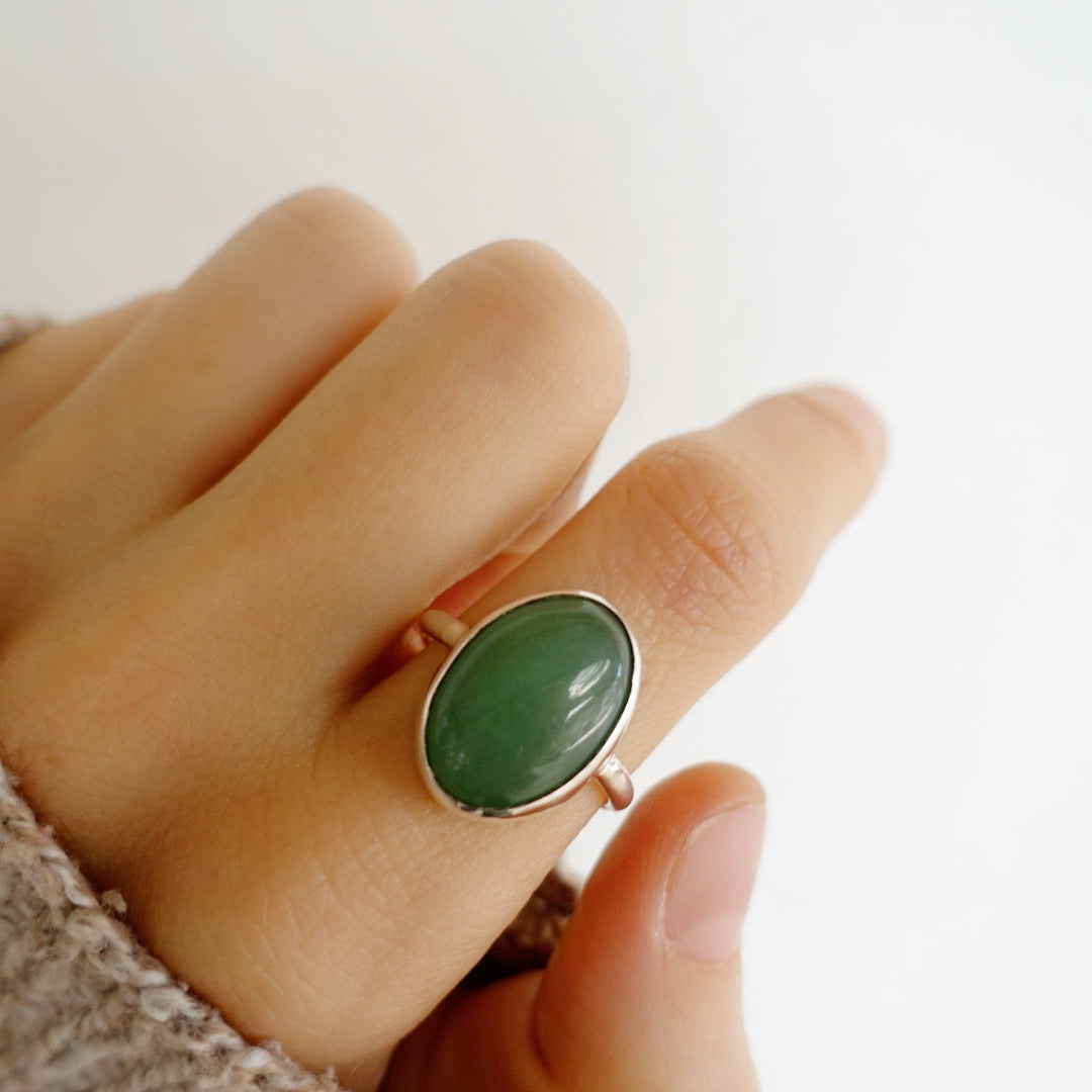 Stone Asilia Ring -  (Aventurine oval large)