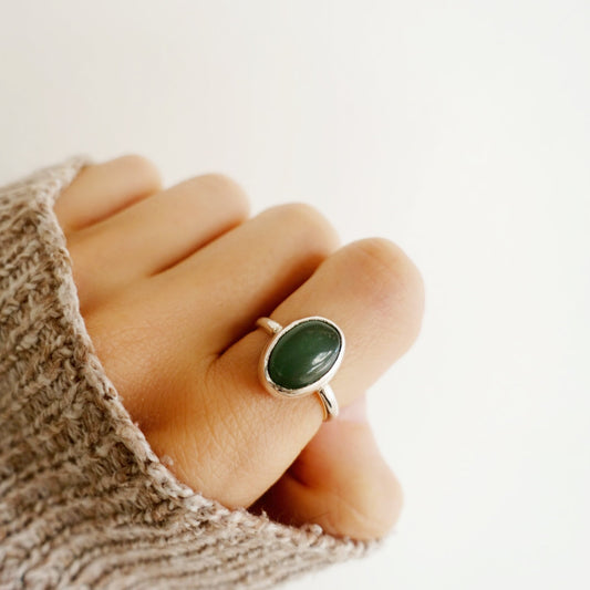 Stone Asilia Ring -  (Aventurine oval)