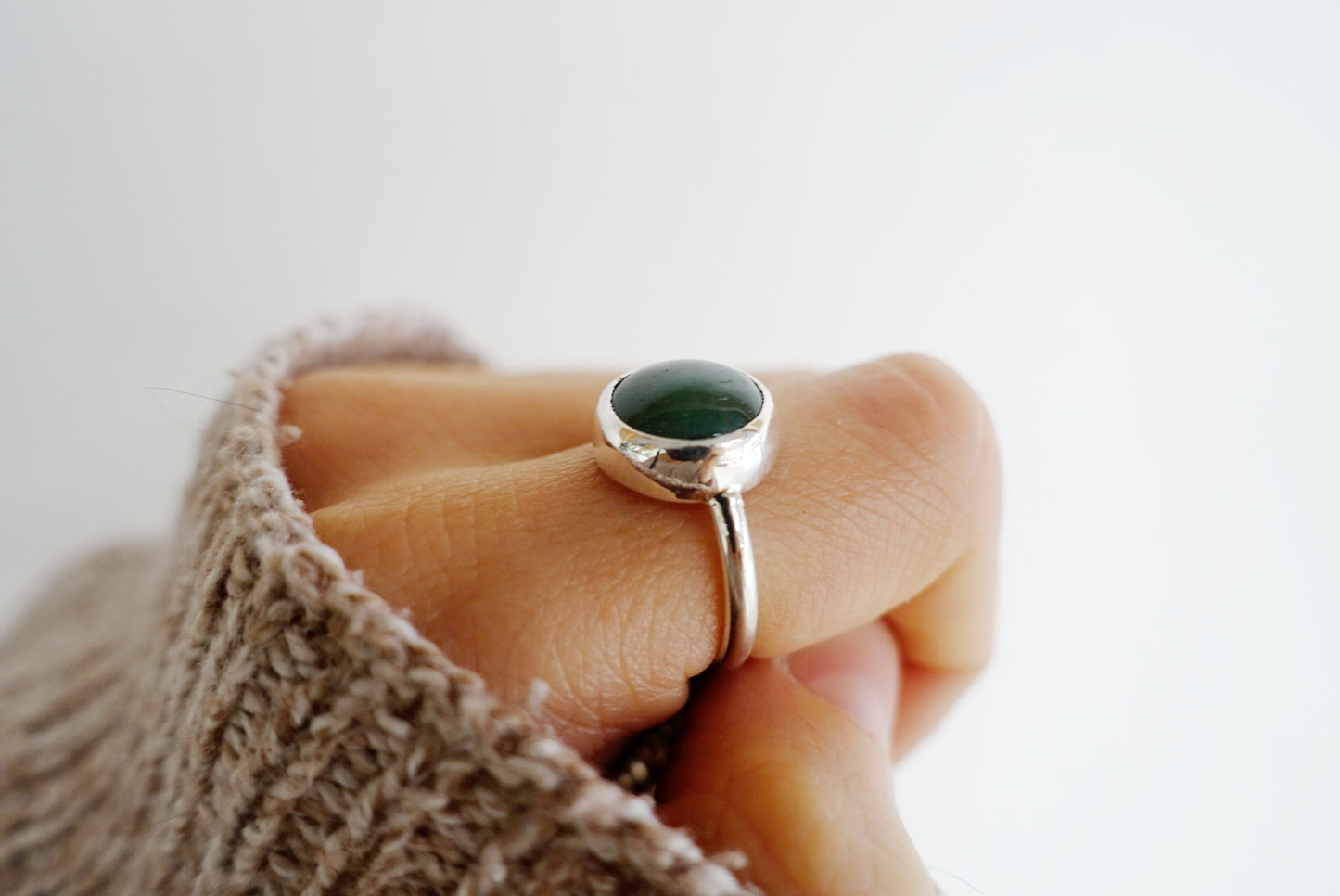 Stone Asilia Ring -  (Aventurine round)