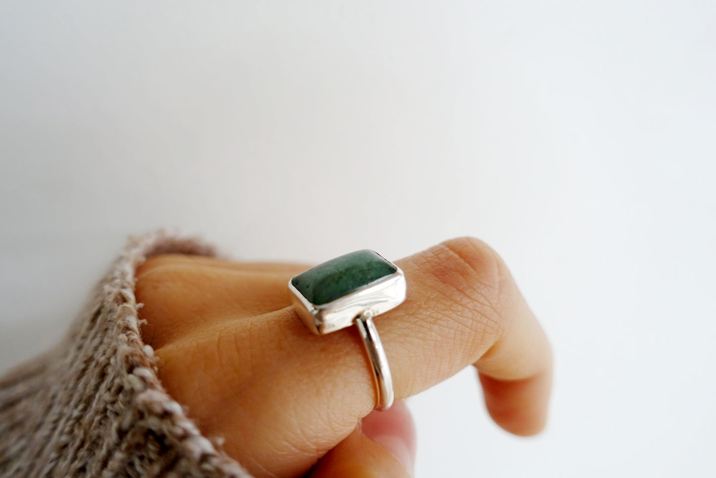 Stone Asilia Ring - (Aventurine square/rectangle)