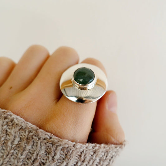 Stone Disc Ring -  (Aventurine round)