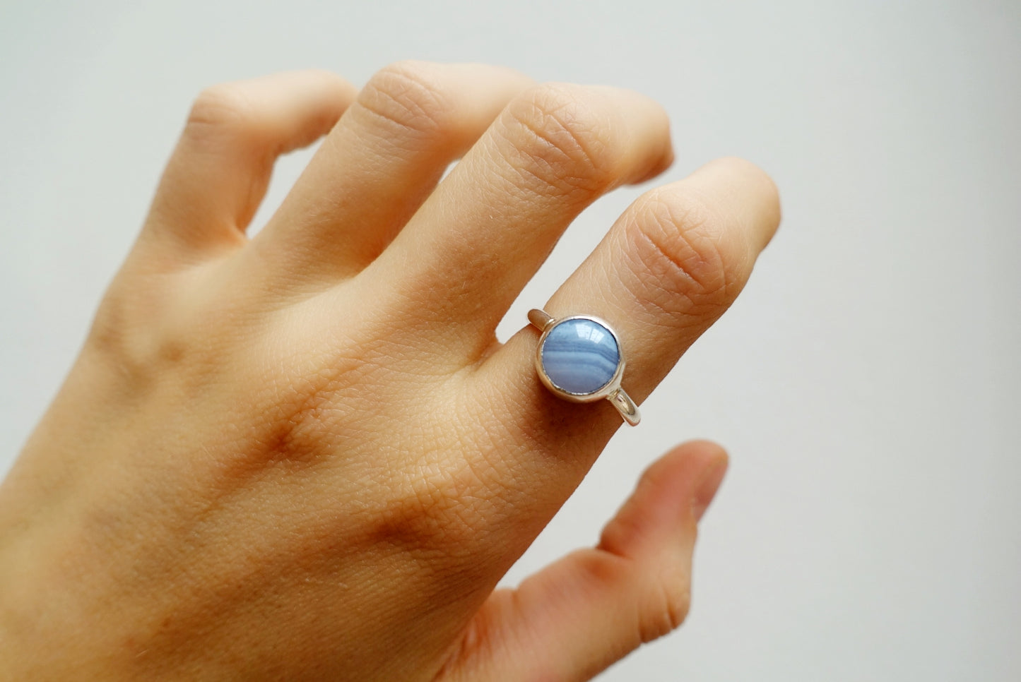 Blue Lace Agate Asilia Ring (round)