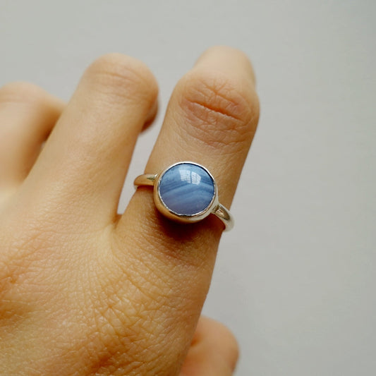 Blue Lace Agate Asilia Ring (round)