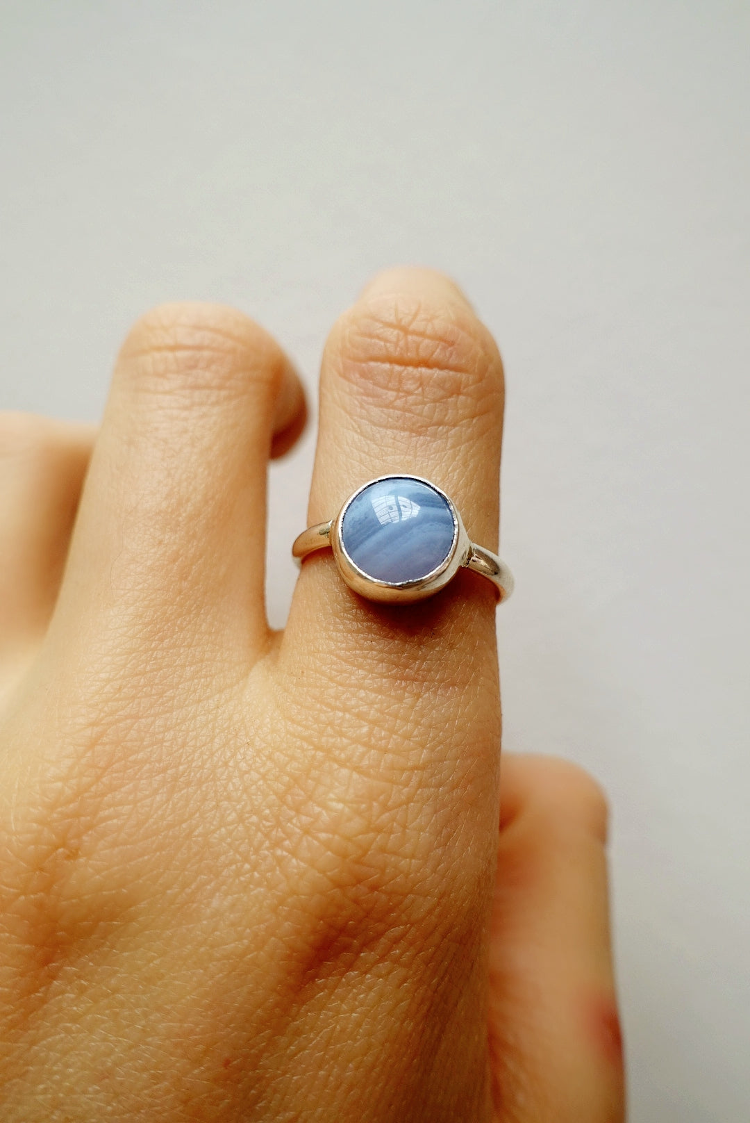 Blue Lace Agate Asilia Ring (round)