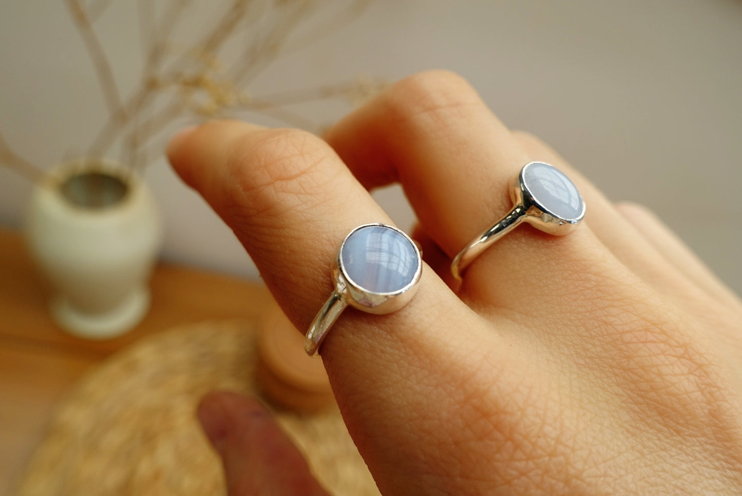 Blue Lace Agate Asilia Ring (round)