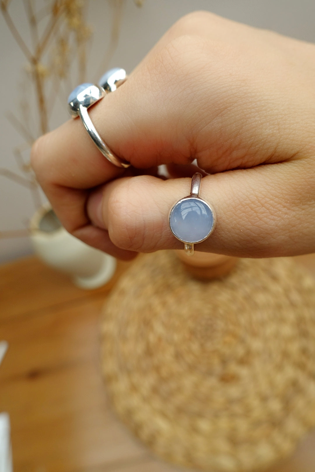 Blue Lace Agate Asilia Ring (round)