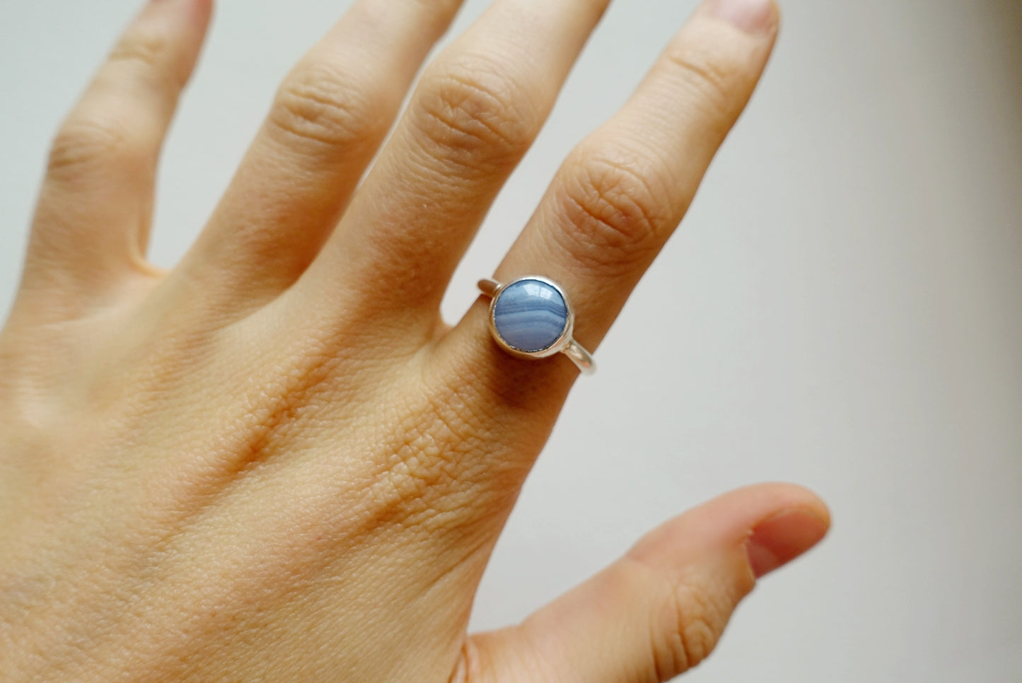 Blue Lace Agate Asilia Ring (round)