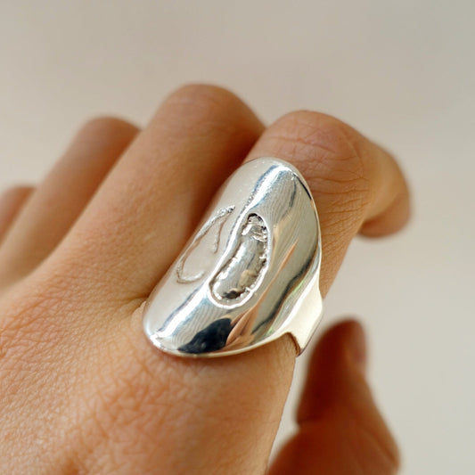 Buffalo Footprint Shield Ring (engraved)