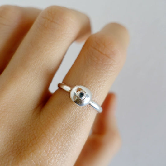 Crystal Moon-Drop Asilia Ring