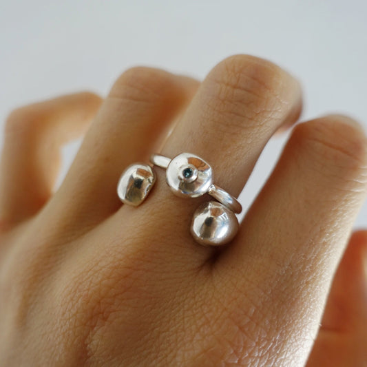 Stacked Rings: Tasmin Ring + Crystal Moon Drop Ring
