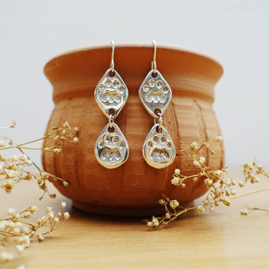 Simba Paw Double-Drop Earrings