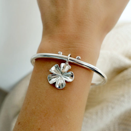 Tropical Flower - Speckled Charm Bangle