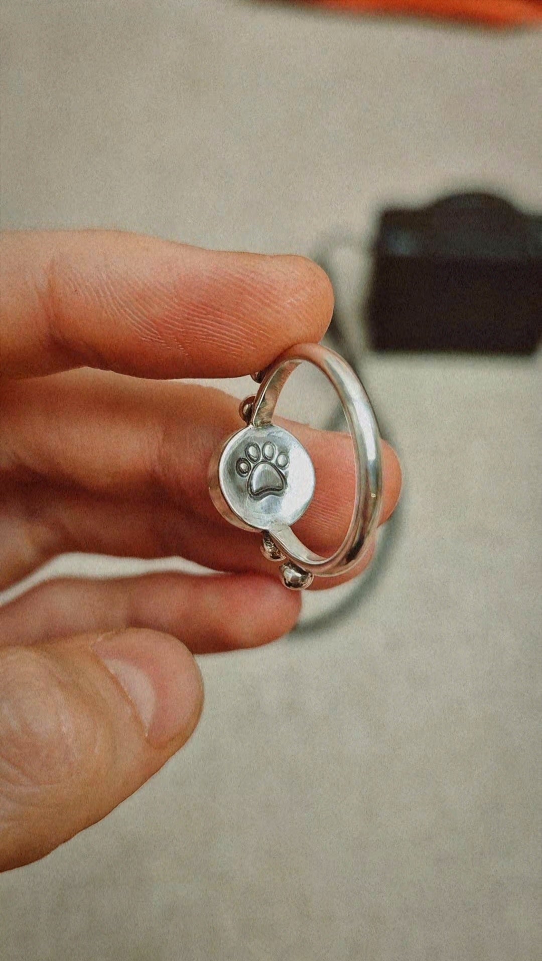 Speckled Stone Ring 1 - (Blue Lace Agate round)