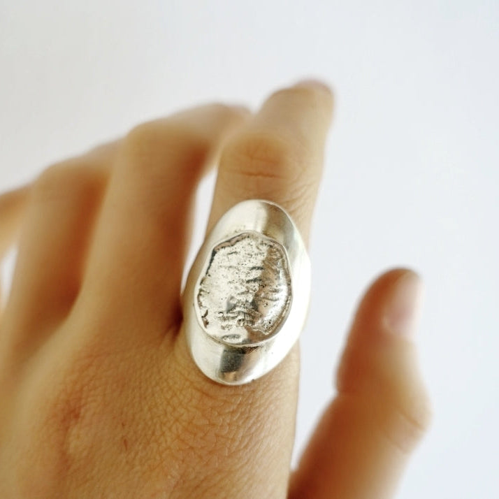 Mara Elephant Footprint Shield Ring