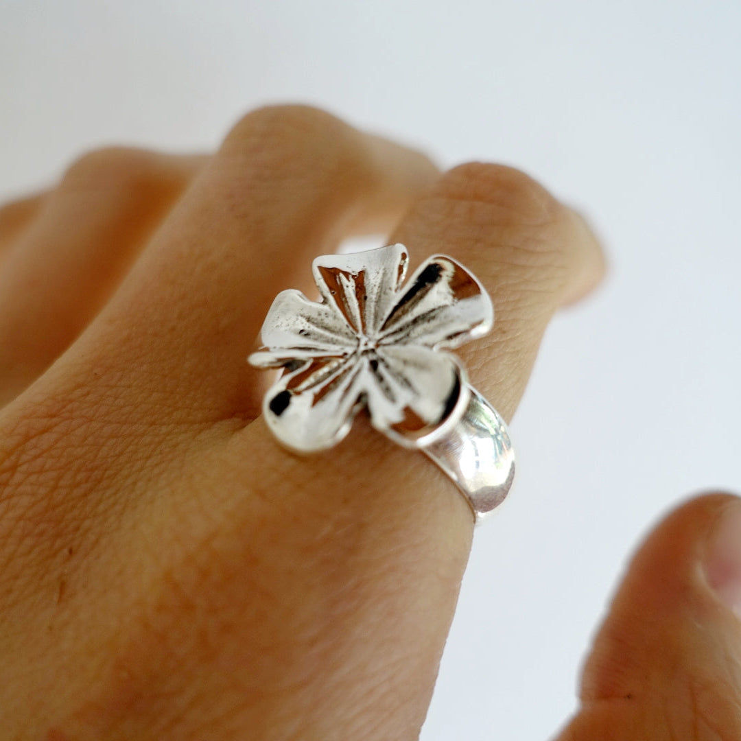 Tropical Flower Halo Ring